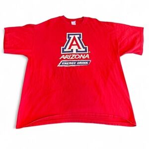 Arizona Energy Drink Graphic T-Shirt Red XXL - Oversized Cotton Tee